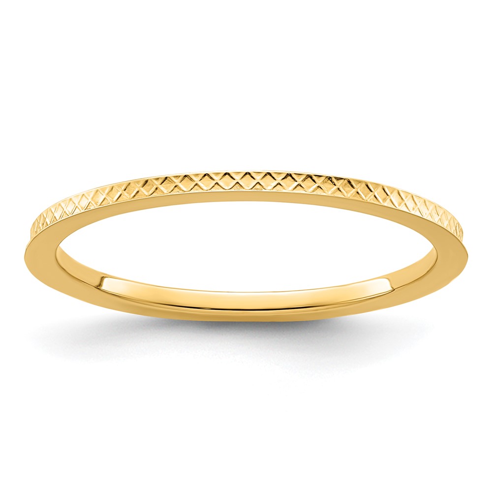Picture of Finest Gold 10K Gold 1.2 mm Criss-Cross Pattern Stackable Band
