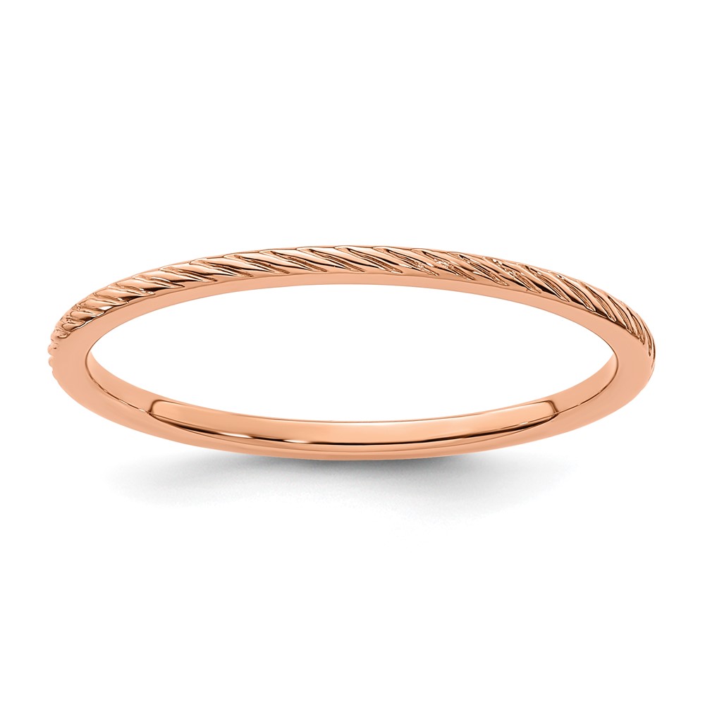 Picture of Finest Gold 10K 1.2mm Twisted Wire Pattern Stackable Band&#44; Rose Gold