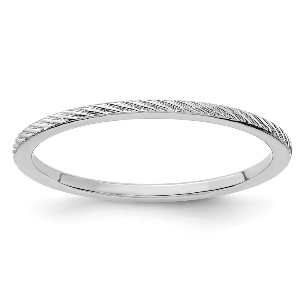 Picture of Finest Gold 10K White Gold 1.2 mm Twisted Wire Pattern Stackable Band&#44; Size 10