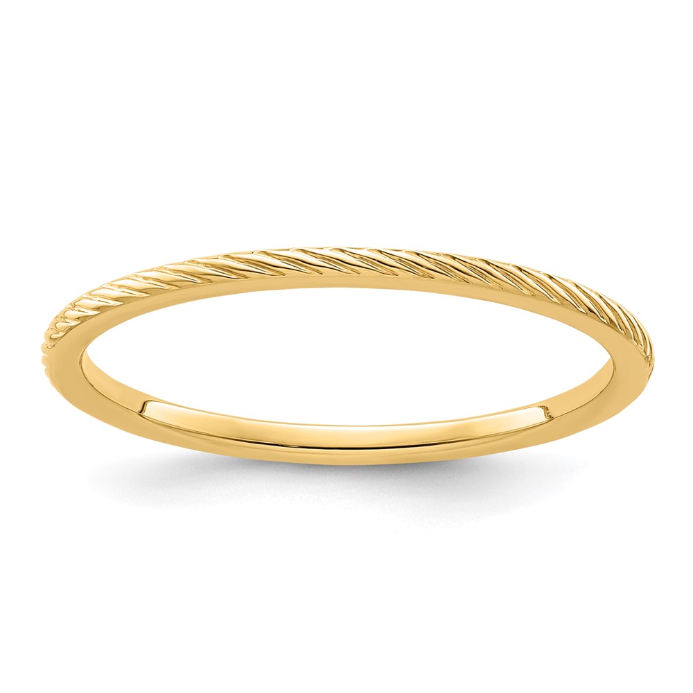 Picture of Finest Gold 1.2 mm 10K Twisted Wire Pattern StacKable Band Ring, Yellow Gold - Size 10