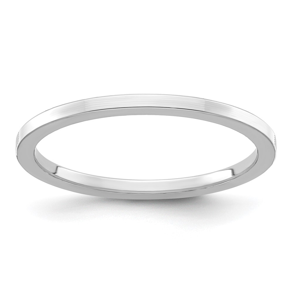 Picture of Finest Gold 1.2 mm 14K White Gold Flat Stackable Band&#44; Size 6