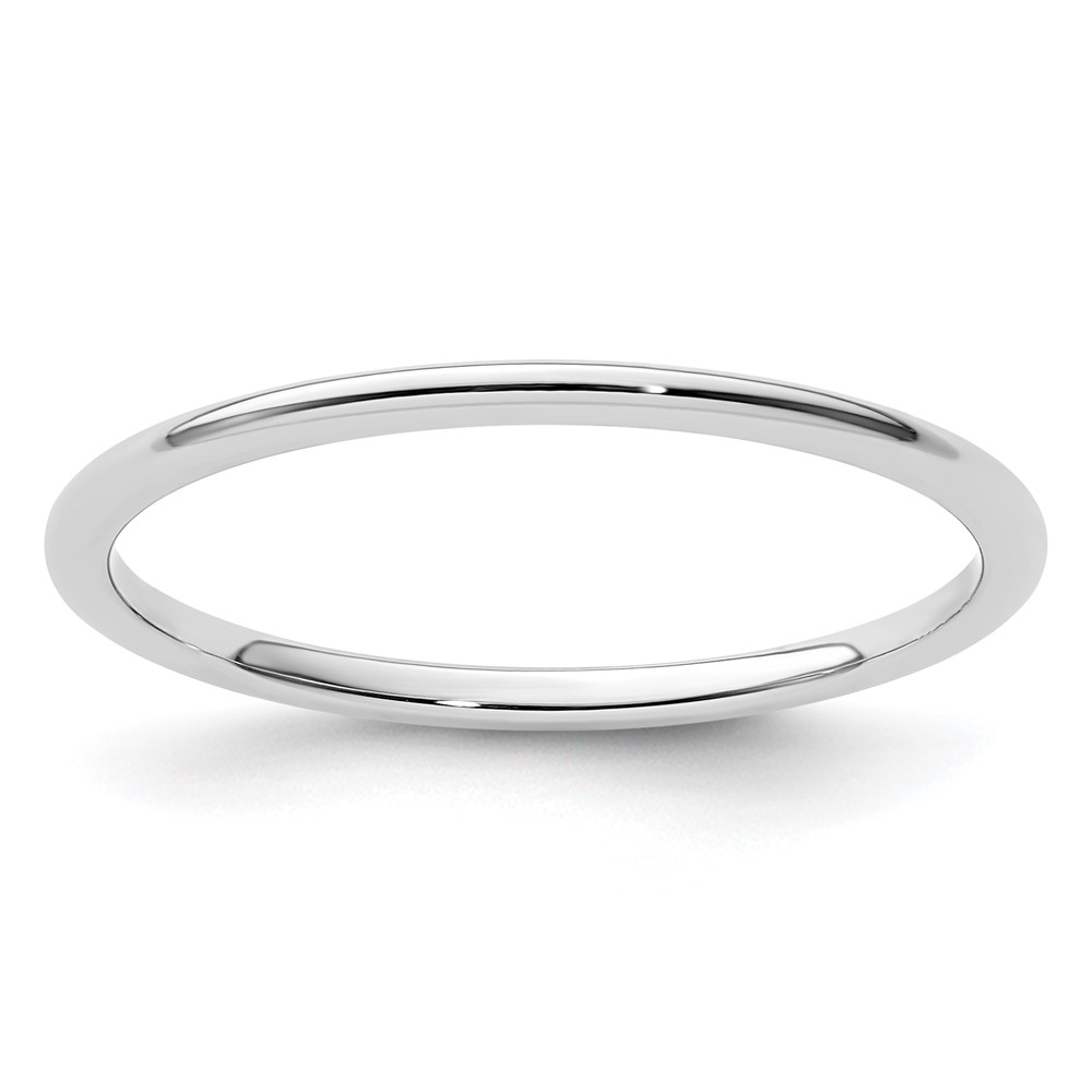 Picture of Finest Gold 1.2 mm 14K Gold Half Round Stackable Band&#44; White - Size 7