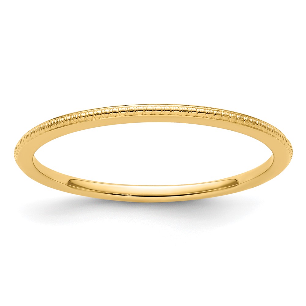 Picture of Finest Gold 1.2 mm 14K Gold Bead Stackable Band Ring - Size 4