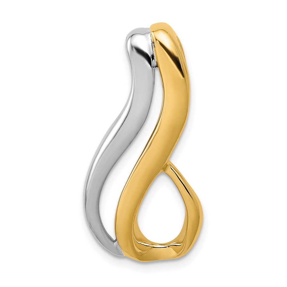 Picture of Finest Gold 14K Two-tone Fits Up to 6 mm Regular&amp;#44; Fancy &amp; Reversible Omega Slide Pendant