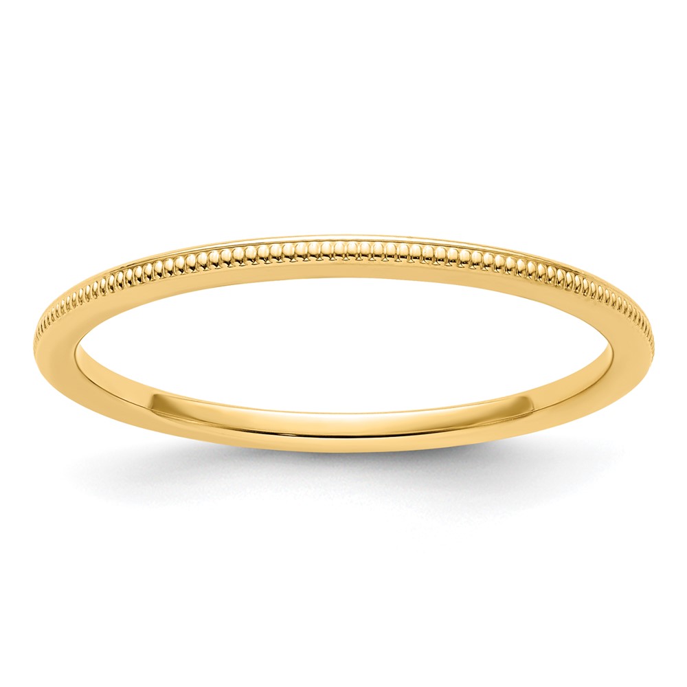 Picture of Finest Gold 1.2 mm 10K Gold Milgrain Stackable Band - Size 7