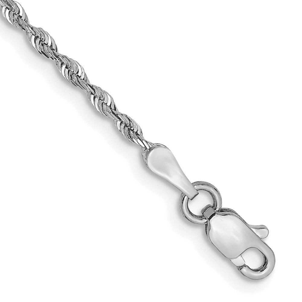 Picture of Finest Gold 10K White Gold 10 in. 1.85 mm Diamond-Cut Quadruple Rope Chain Anklet