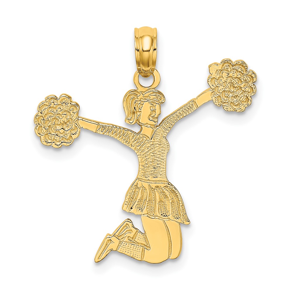 Picture of Finest Gold 10K Yellow Gold Cheerleader Jumping with Pom-Poms Charm