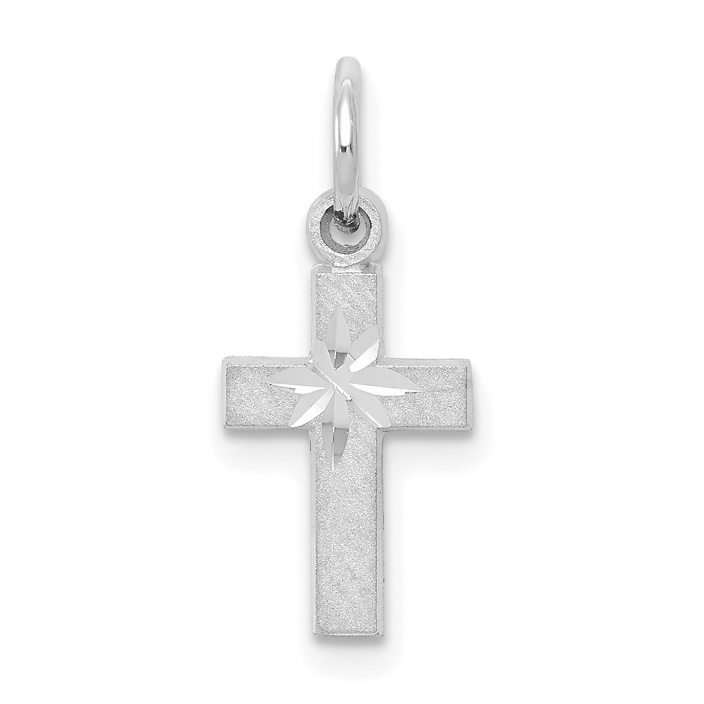 Picture of Finest Gold 10K White Gold Cross Charm