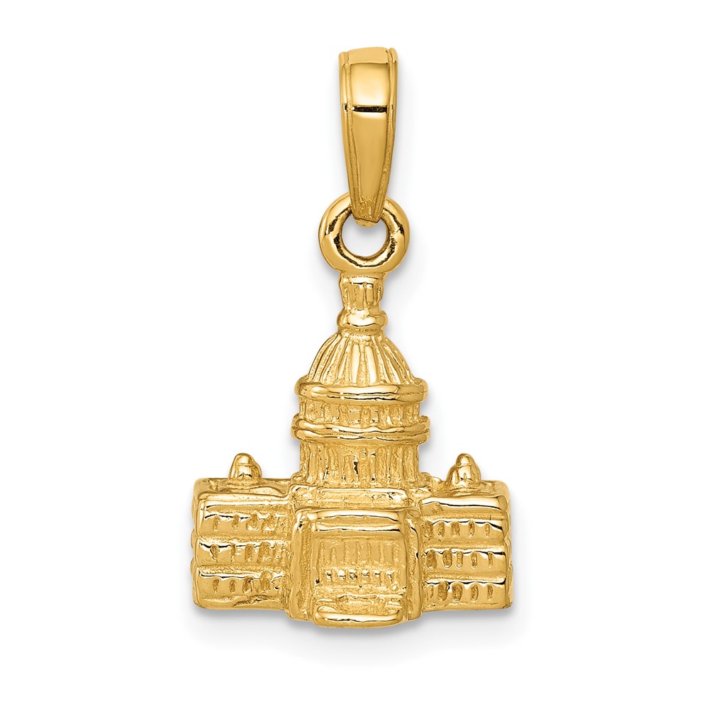 Picture of Finest Gold 10K 3-D Washington D.C. Capital Building Pendant