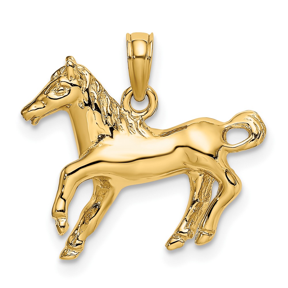 Picture of Finest Gold 10K 2-D Galloping Horse Charm