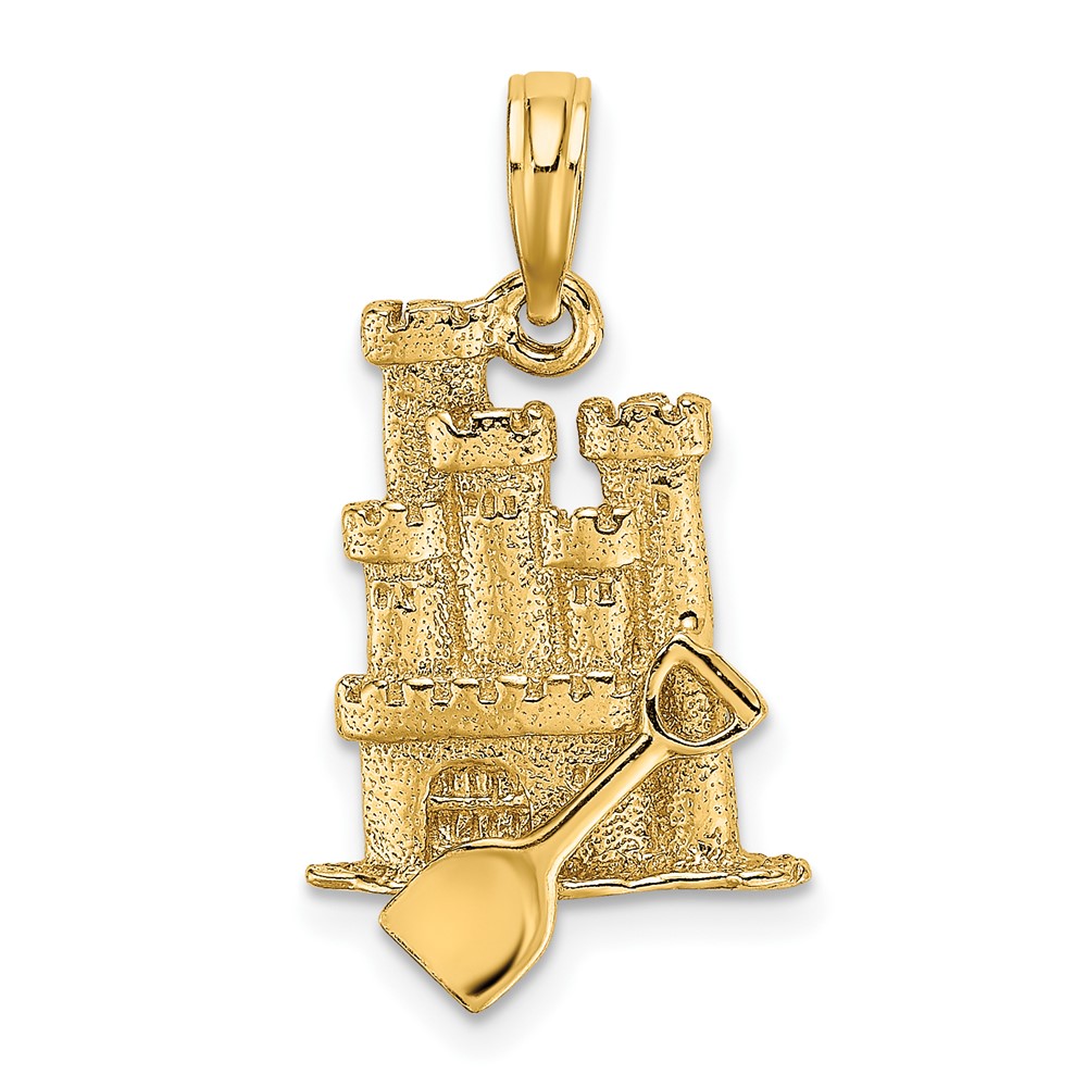 Picture of Finest Gold 10K 3-D Sand Castle with Shovel Charm