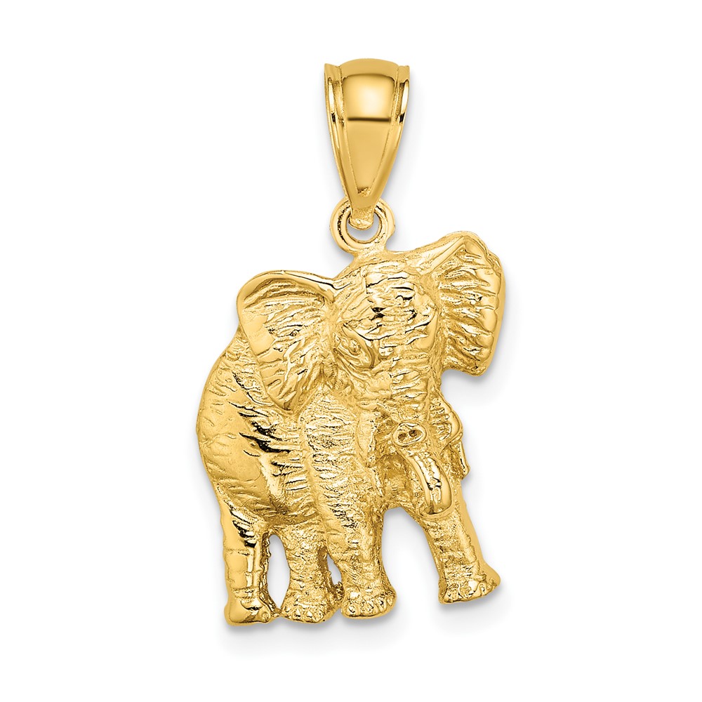 Picture of Finest Gold 10K 2-D Elephant with Raised Trunk Charm