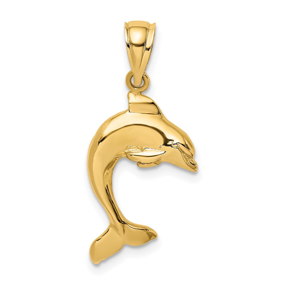 Picture of Finest Gold 10K 2-D Polished Dolphin Jumping Charm