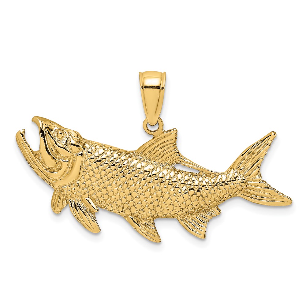 Picture of Finest Gold  10K Tarpon Fish with Open Mouth Charm  Yellow