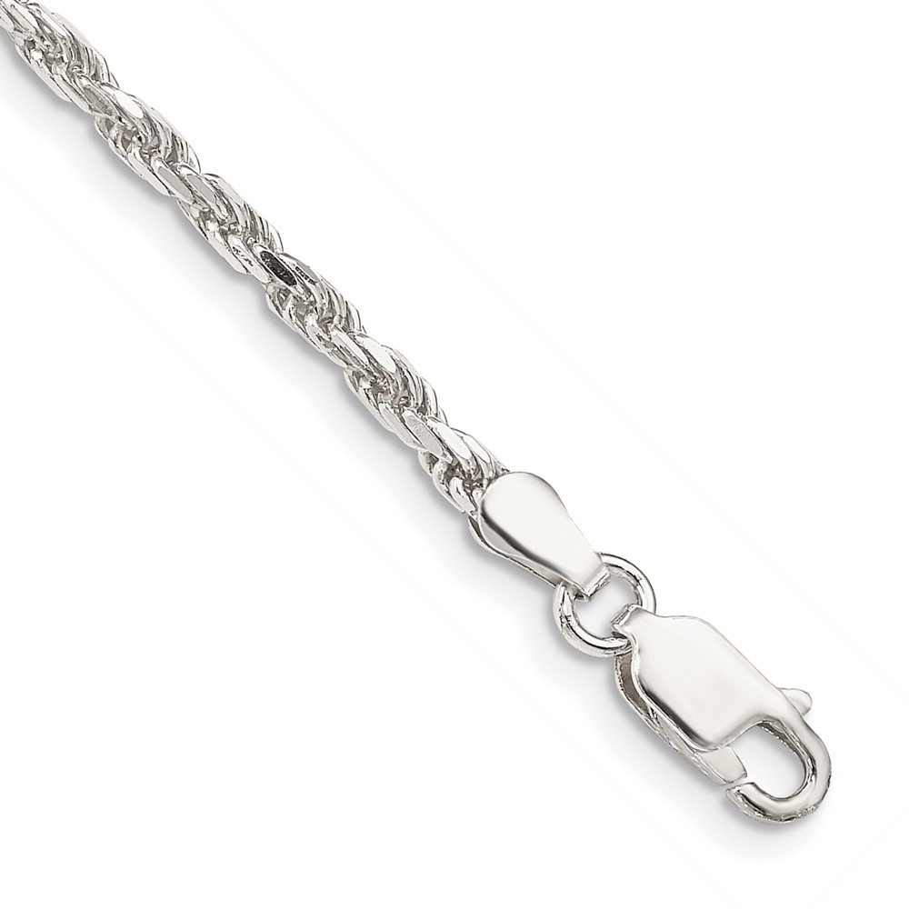Picture of Finest Gold 2.5 mm Sterling Silver Diamond-Cut Rope Chain Anklet