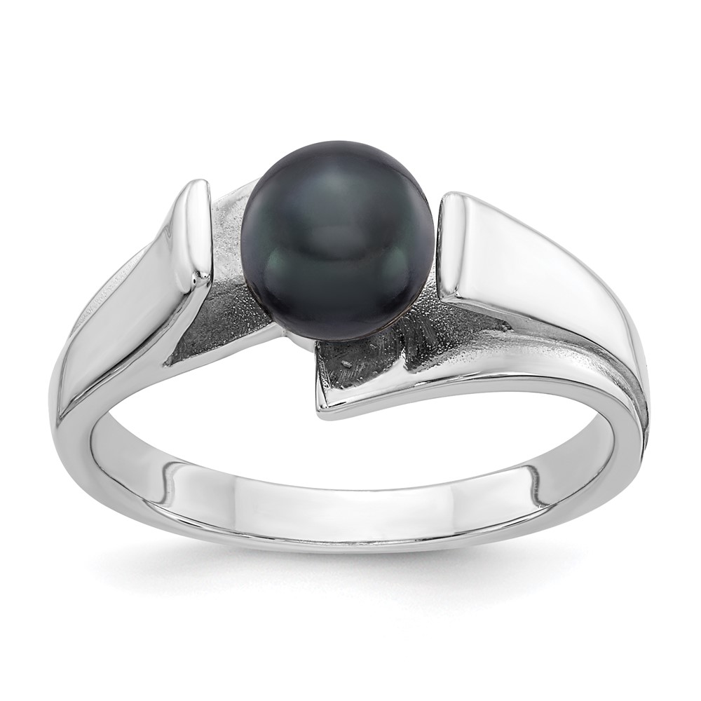 Picture of Finest Gold 14K White Gold Polished Pearl Mounting Ring&#44; Size 6
