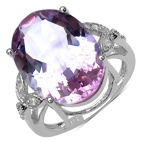 Picture of Malaika QR12354PAMYWT-SSR-9 10.50 Carat Genuine Amethyst & White Topaz 0.925 Sterling Silver Ring
