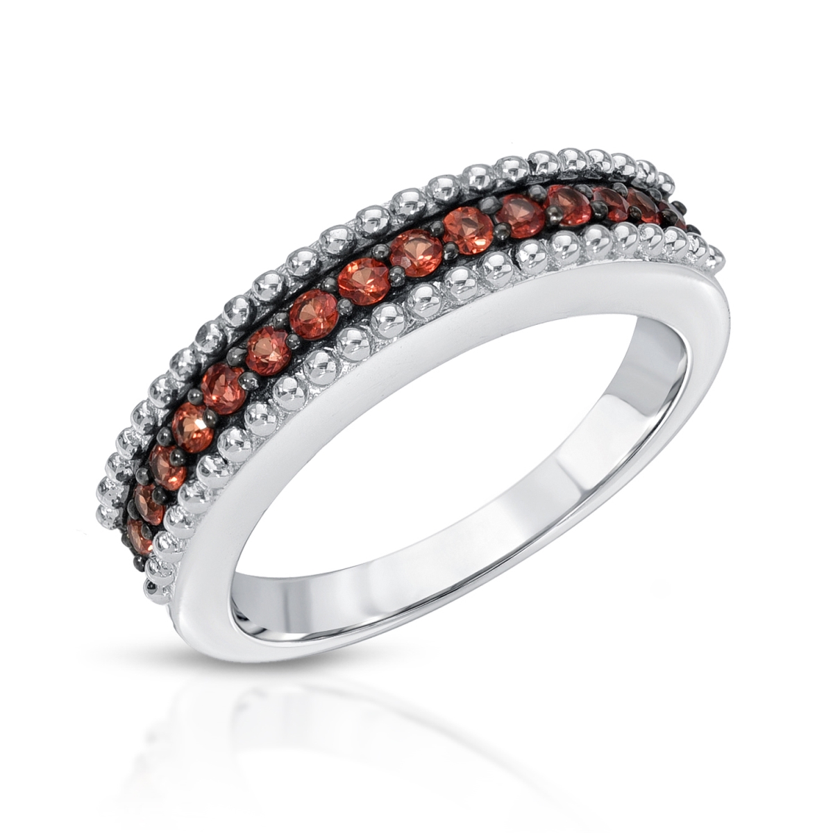 Picture of Malaika P008R-JR02293ORSA-10 0.50 Carat Genuine Orange sapphire 0.925 Sterling Silver Ring