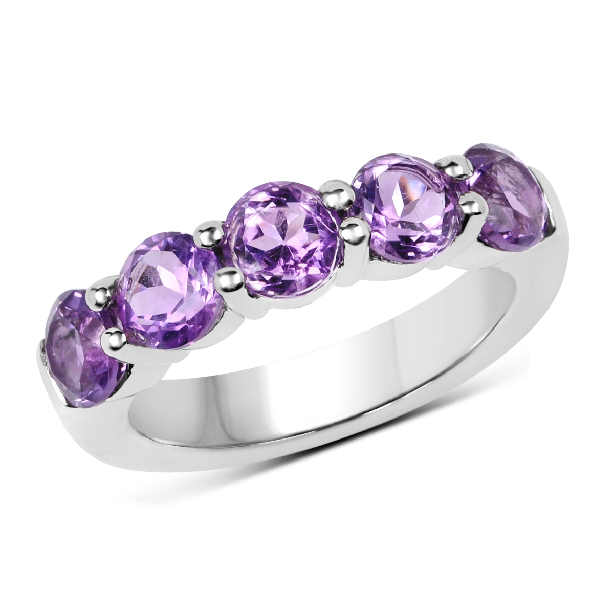 Picture of Malaika QR19146A-SSR-9 2.25 Carat Genuine Amethyst 0.925 Sterling Silver Ring