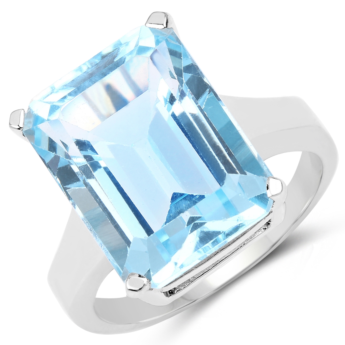Picture of HauteFacets QR11557BT-SSR-6 13.70 Carat Genuine Blue Topaz 0.925 Sterling Silver Ring