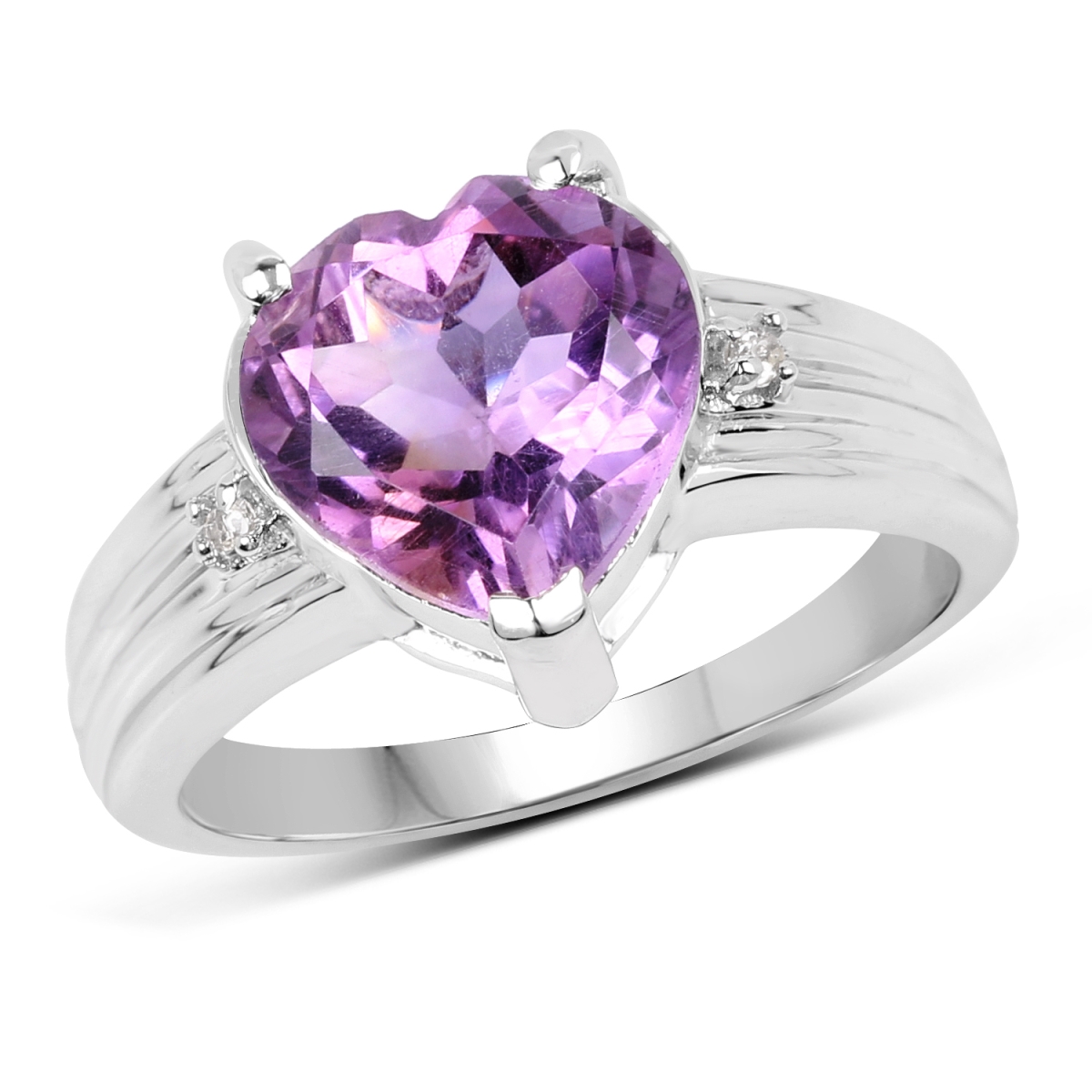 Picture of Malaika QR19072AWT-SSR-6 3.03 Carat Sterling Silver Ring&#44; Purple - Size 6