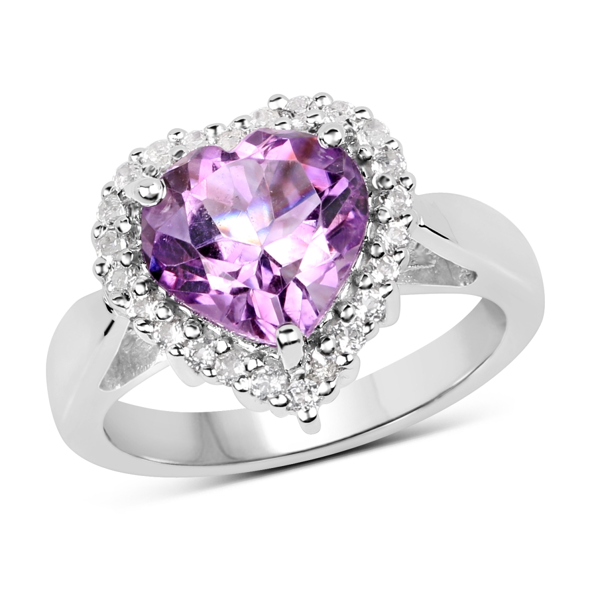 Picture of HauteFacets QR19088AWT-SSR-8 Sterling Silver Ring  Purple - Size 8