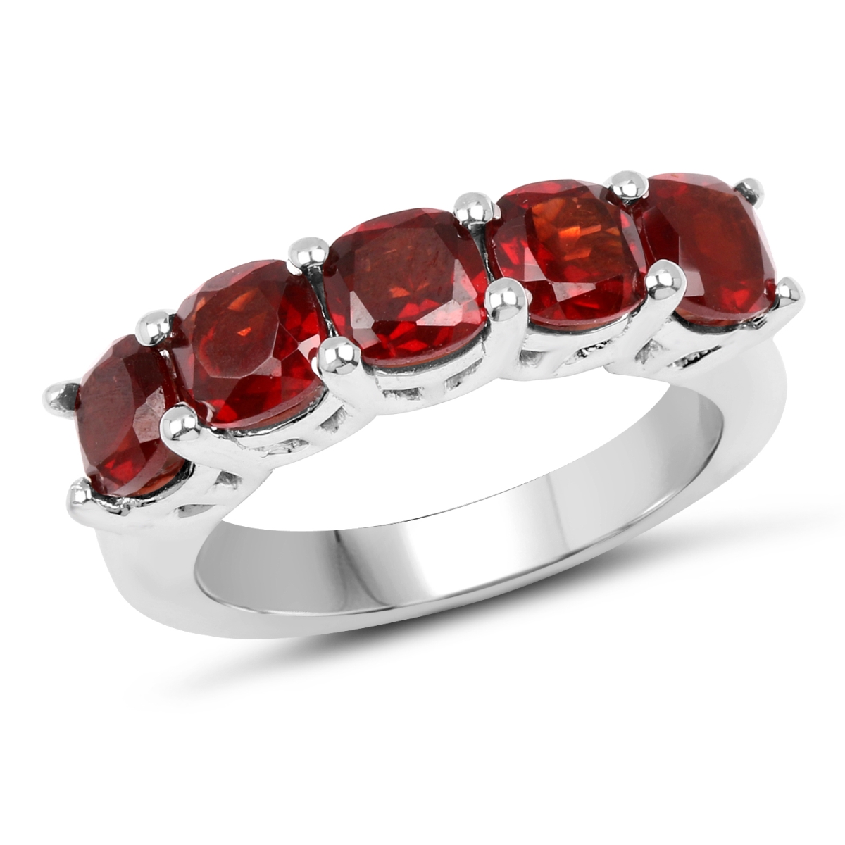 Picture of Malaika QR19156G-SSR-6 3.35 Carat Sterling Silver Cushion Ring&#44; Red - Size 6