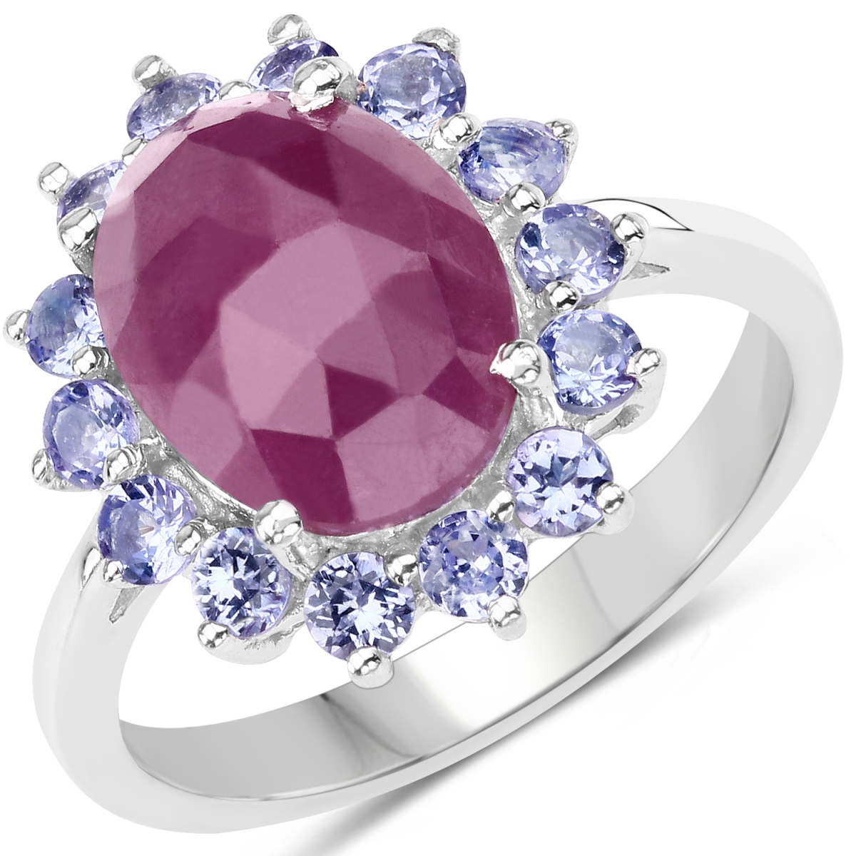 Picture of Malaika QR8480PSAPHTAN-SSR-9 5.53 Carat Genuine Pink Sapphire & Tanzanite 0.925 Sterling Silver Ring