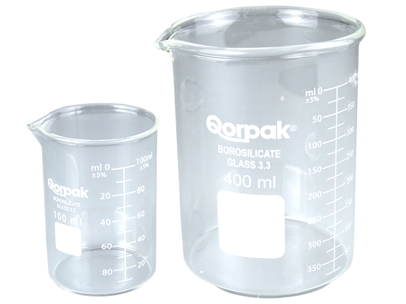 250 ml Low Form Beaker with White Graduation Marks - Pack of 10