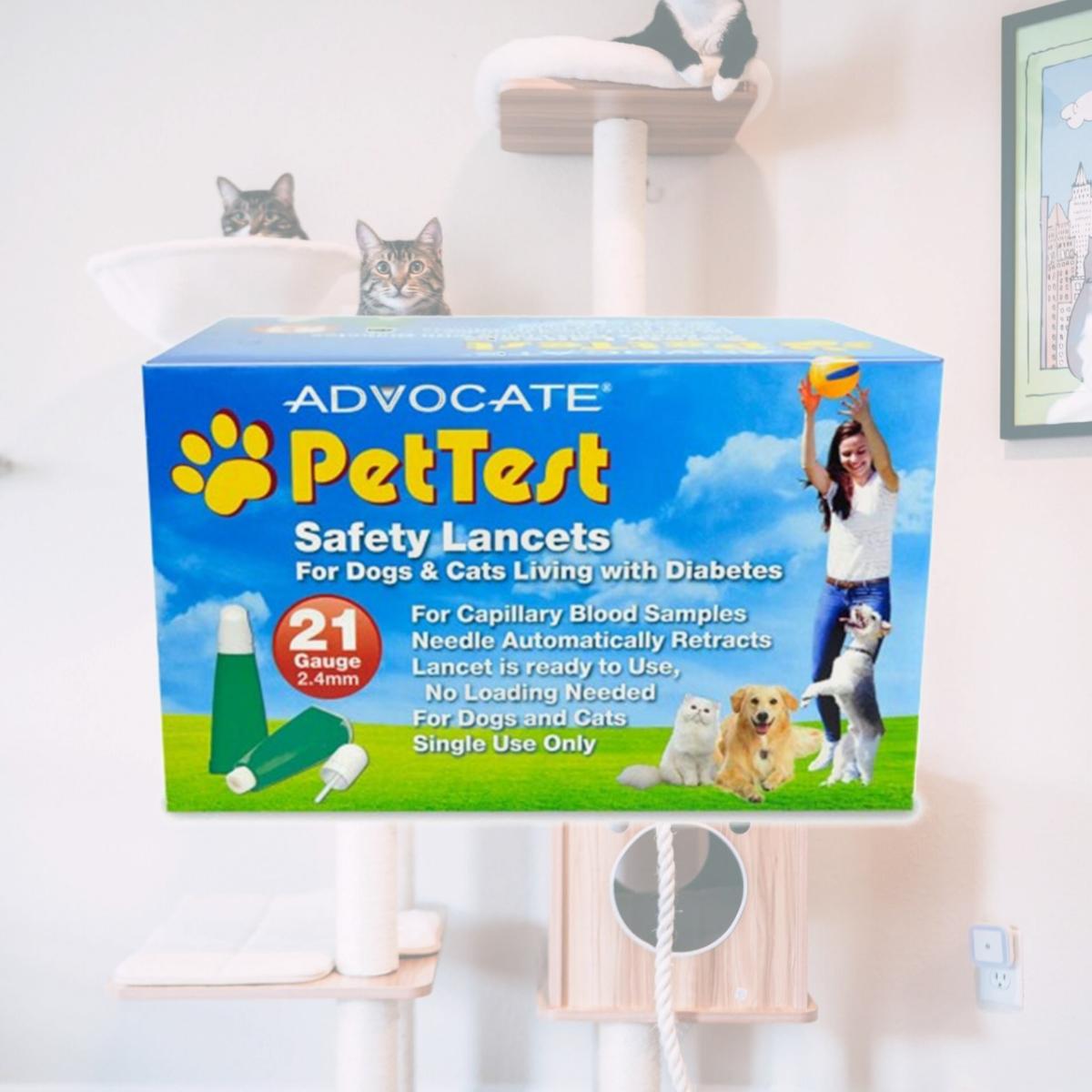 Picture of Advocate PHA00107 2.4 mm PetTest Safety Lancets 21 Gauge - 100 Count box