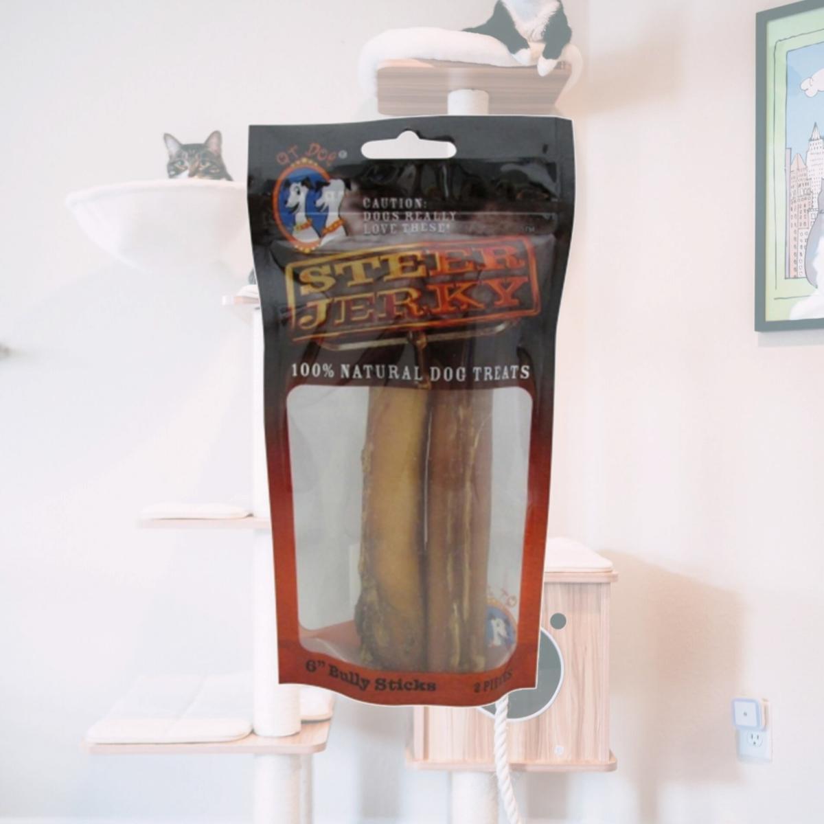 Picture of QT Dog 3598 2 Piece Steer Jerky 6 Premium Bully Sticks
