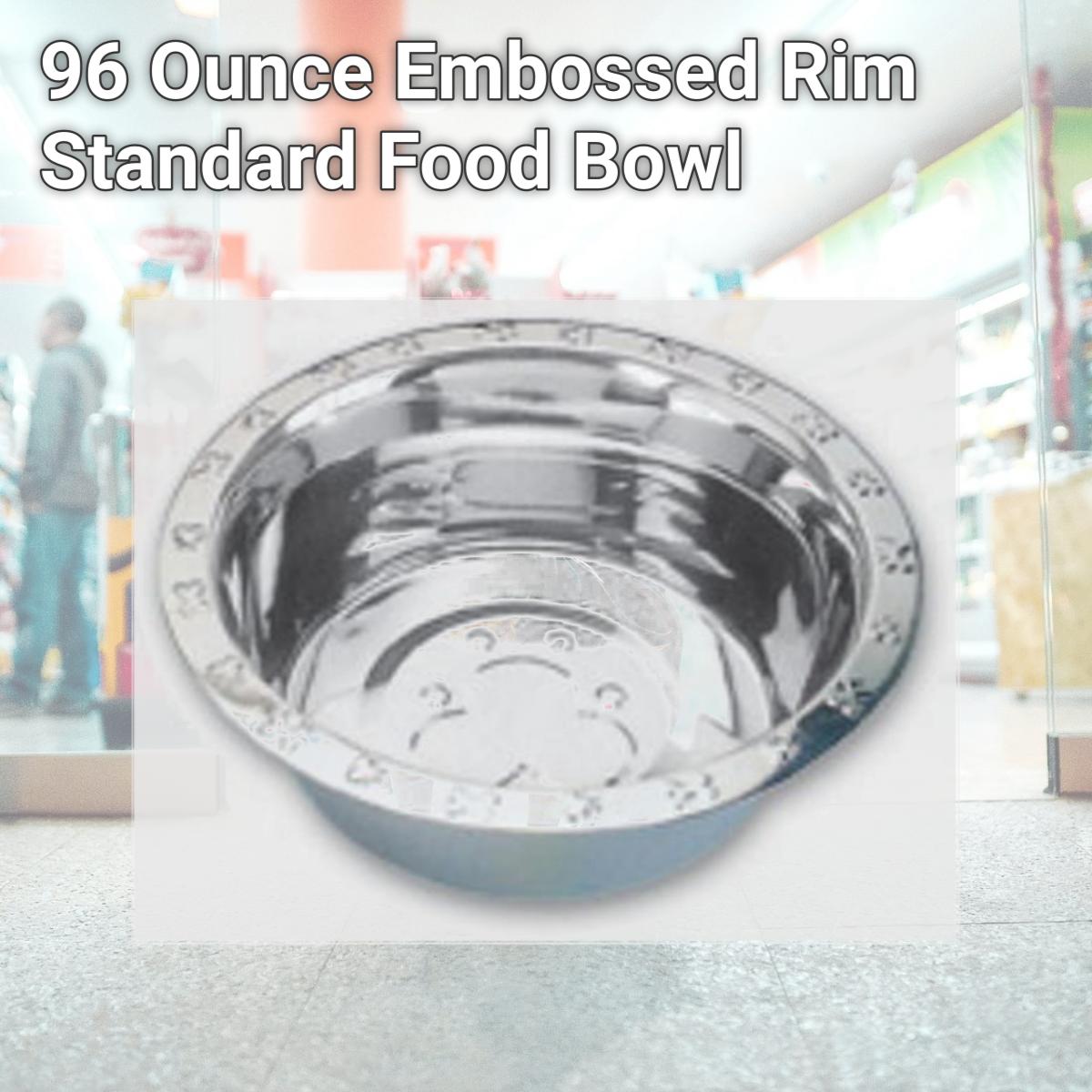 Picture of QT Dog SS0214 96 Ounce Embossed Rim Standard Food Bowl