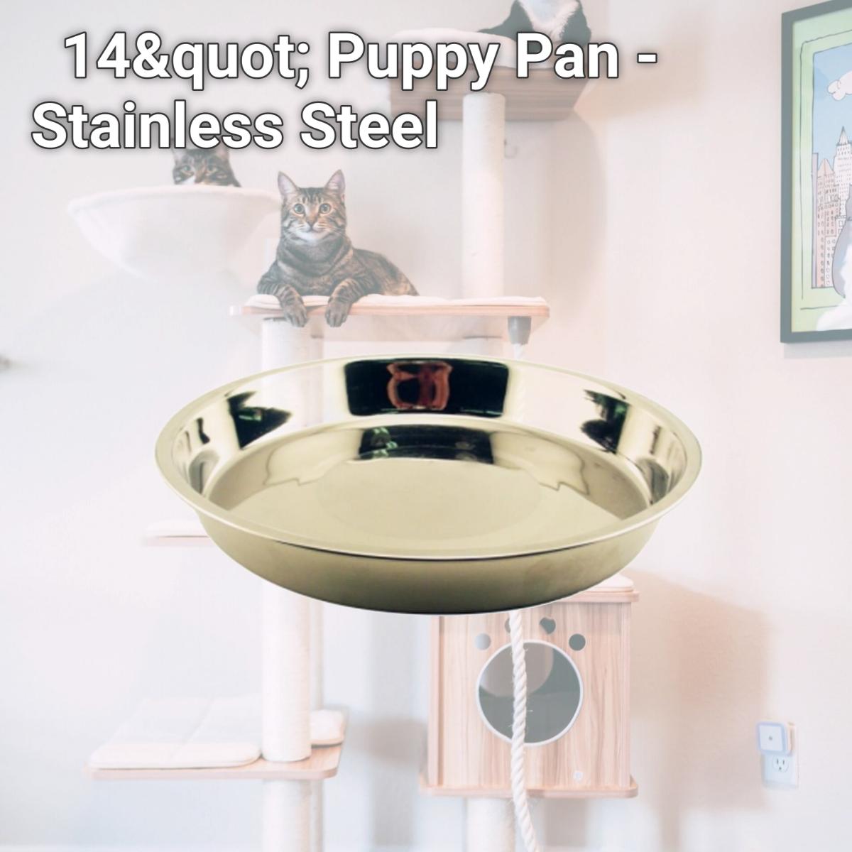 Picture of QT Dog SS0249 14&quot; Puppy Pan - Stainless Steel