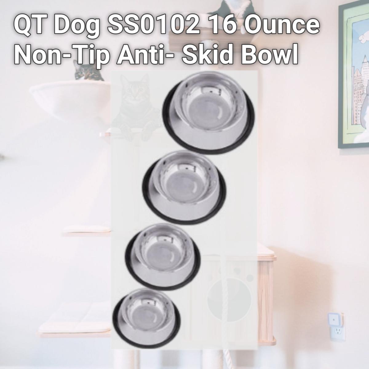 Picture of QT Dog SS0102 16 Ounce Non-Tip Anti- Skid Bowl