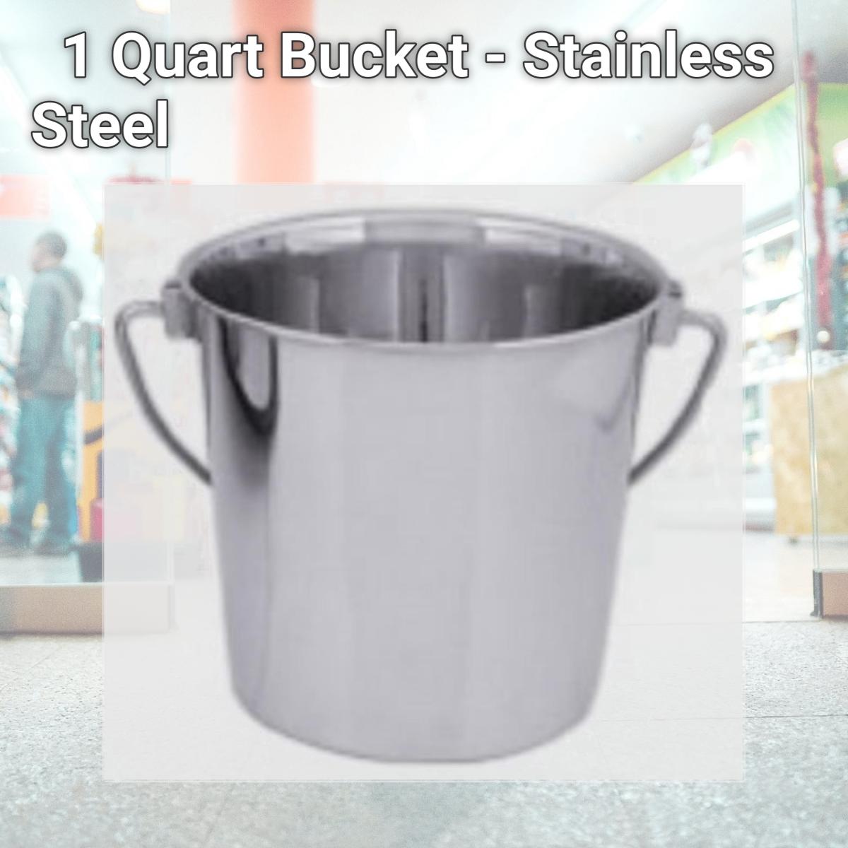 Picture of QT Dog SS0140 1 Quart Bucket - Stainless Steel