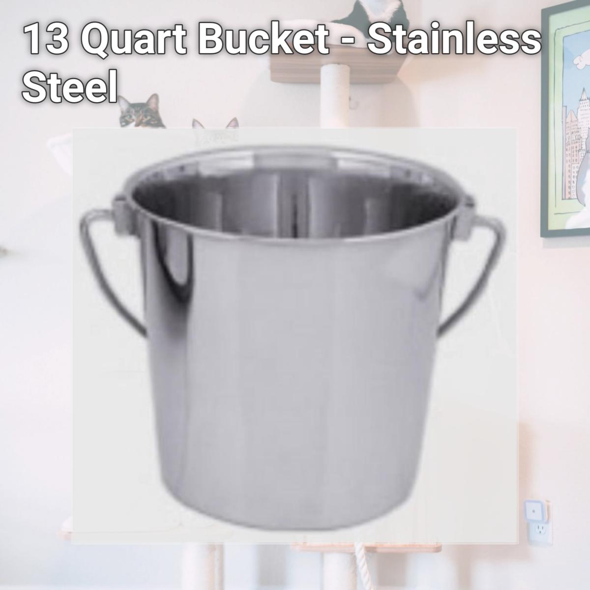 Picture of QT Dog SS0145 13 Quart Bucket - Stainless Steel