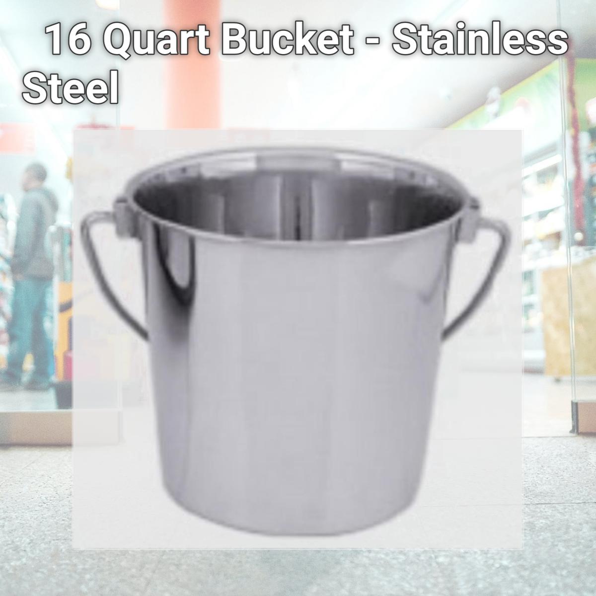 Picture of QT Dog SS0146 16 Quart Bucket - Stainless Steel