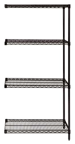 Quantum Storage AD63-1836BK 4-Shelf, Black Wire Shelving Add-On Unit - 18 x 36 x 63 in.