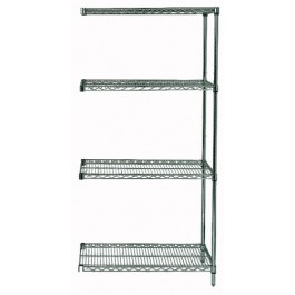 Quantum Storage AD74-2448P Wire Shelving Add On Unit With 4 Shelves Proform - 24 x 48 x 74 in.