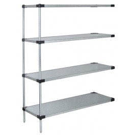 Quantum Storage AD74-2442SG 4-Shelf Solid Shelving Add-On Unit Galvanized Steel - 24 x 42 x 74 in.