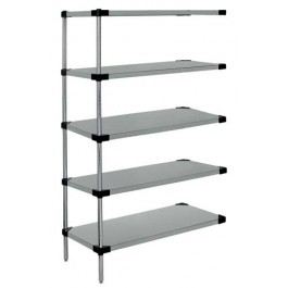 Quantum Storage AD74-2430SG-5 5-Shelf Solid Shelving Add-On Unit Galvanized Steel - 24 x 30 x 74 in.