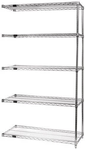 Chrome Wire Shelving 5-Shelf Add-On Unit - 86 in.
