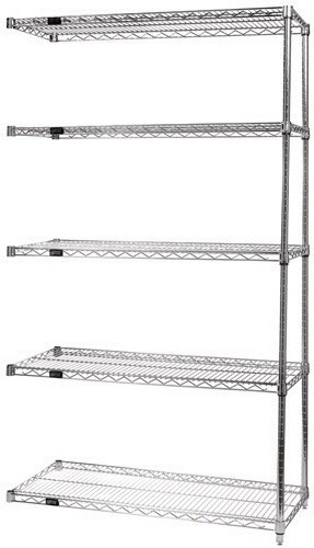Chrome Wire Shelving 5-Shelf Add-On Unit - 86 in.