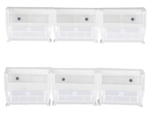 Quantum Storage HNS220CL Plastic Rails with 6 Clear Bins - 7.37 L x 4.12 W x 3 H in.