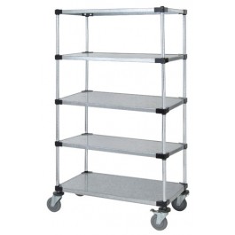 5-Shelf Solid Shelving Stem Caster Cart - 74 in.