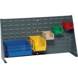 Steel Louvered Bench Rack, 8 in D x 20 in H x 36 in W, Gray