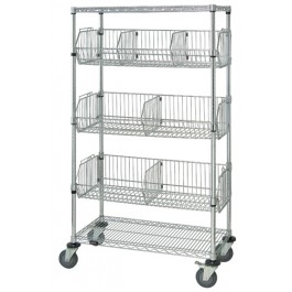 Mobile Wire Basket Units - 8 x 36 x 69 in.