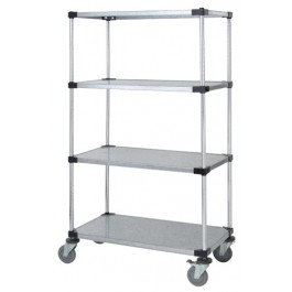 Quantum Storage M1848SG46 4-Shelf Solid Shelving Stem Caster Cart - 63 in.