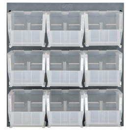 Picture of Quantum Storage QLP-1819-230-9CL 18 x 19 in. Louvered Panel with 16 Clear Bins