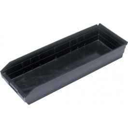 Quantum Storage QSB114CO Black Conductive ESD Plastic Storage Bins - 23.63 x 8.38 x 4 in.
